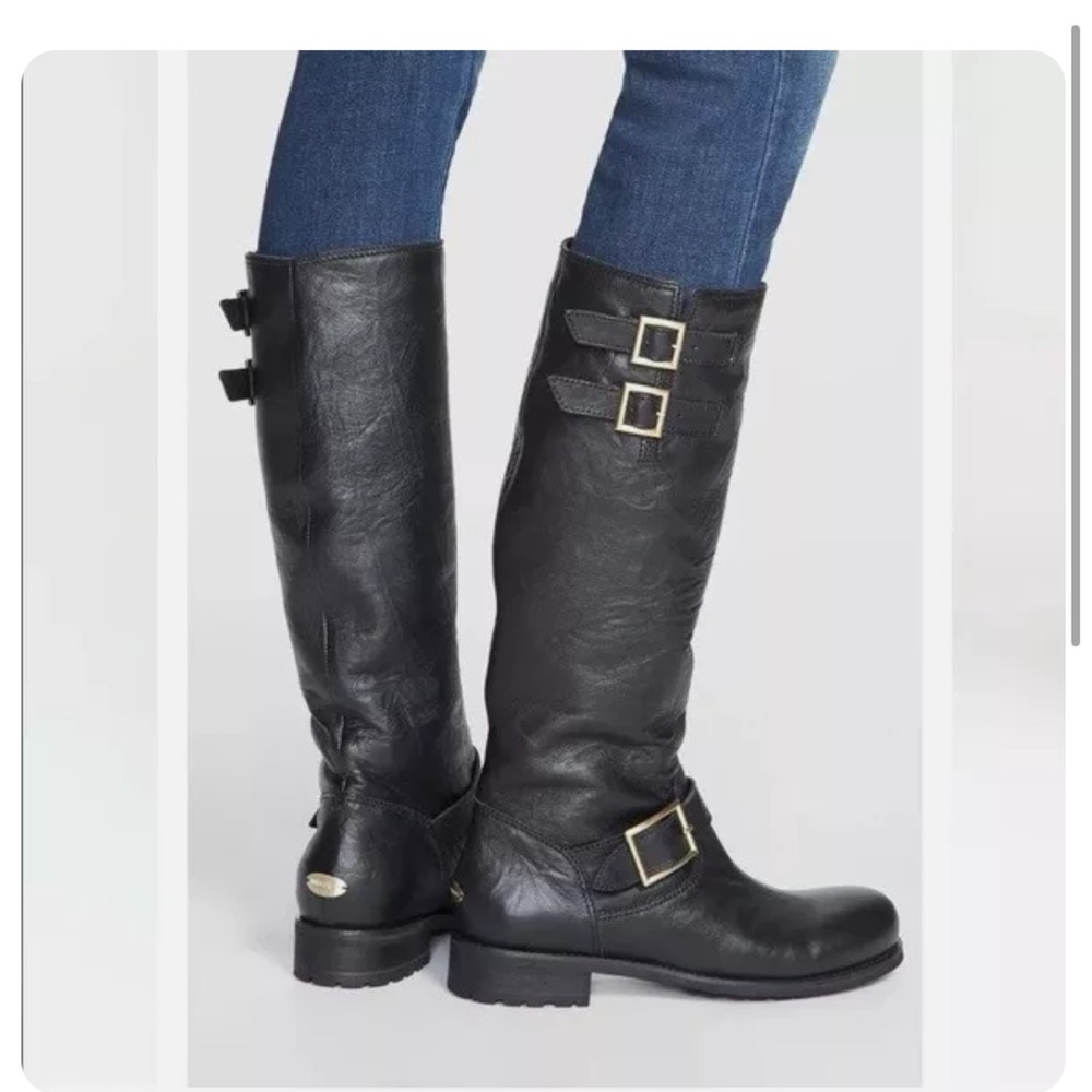JIMMY CHOO Boots Yule Biker Black Moto Vintaged